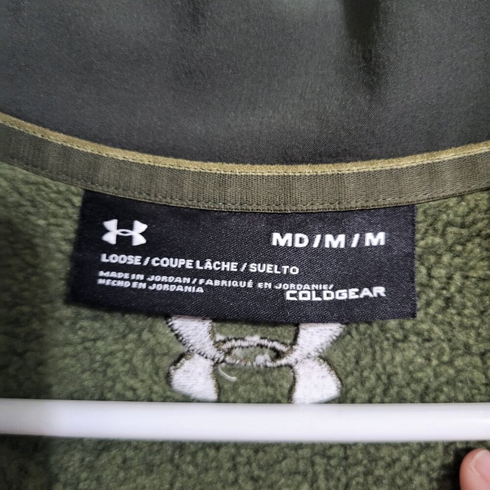 Under Armour UA Men's M Coldgear Specialist Henley 2.0 Green Pullover Gorpcore - Picture 3 of 10